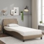 Cama con colchón cuero sintético capuchino 80x200 cm