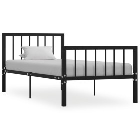 Estructura de cama de metal negro 90x200 cm