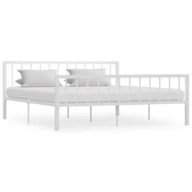 White metal bed frame 180x200 cm by vidaXL, Beds and slatted bases - Ref: Foro24-284567, Price: 100,72 €, Discount: %