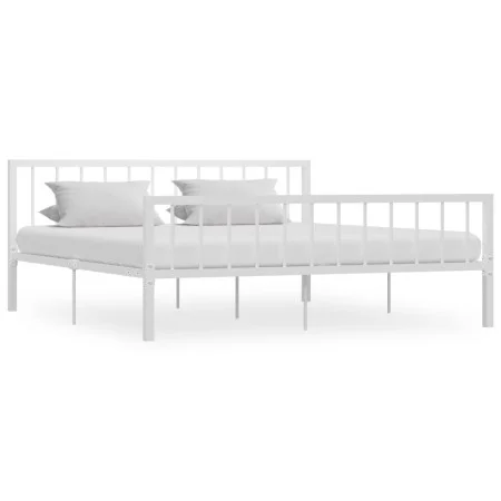 Bettgestell aus weißem Metall, 180 x 200 cm von vidaXL, Betten und Lattenroste - Ref: Foro24-284567, Preis: 100,72 €, Rabatt: %