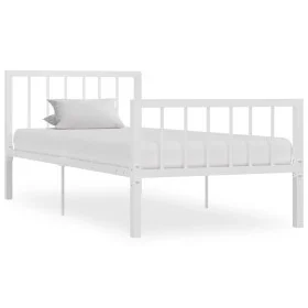 White metal bed frame 90x200 cm by vidaXL, Beds and slatted bases - Ref: Foro24-284562, Price: 88,87 €, Discount: %