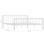 Bettgestell aus weißem Metall, 180 x 200 cm von vidaXL, Betten und Lattenroste - Ref: Foro24-284567, Preis: 102,04 €, Rabatt: %
