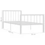 Estructura de cama de metal blanco 90x200 cm de vidaXL, Camas y somieres - Ref: Foro24-284562, Precio: 88,87 €, Descuento: %