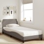 Cama con colchón tela gris taupe 90x190 cm