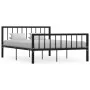 Black metal bed frame 140x200 cm by vidaXL, Beds and slatted bases - Ref: Foro24-284571, Price: 114,21 €, Discount: %