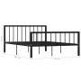 Black metal bed frame 140x200 cm by vidaXL, Beds and slatted bases - Ref: Foro24-284571, Price: 114,21 €, Discount: %