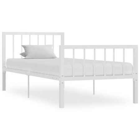 Bettgestell aus weißem Metall, 100 x 200 cm von vidaXL, Betten und Lattenroste - Ref: Foro24-284563, Preis: 80,16 €, Rabatt: %