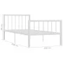 White metal bed frame 100x200 cm by vidaXL, Beds and slatted bases - Ref: Foro24-284563, Price: 79,29 €, Discount: %