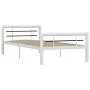 Schwarz-weißes Metallbettgestell 100x200 cm von vidaXL, Betten und Lattenroste - Ref: Foro24-284545, Preis: 110,27 €, Rabatt: %