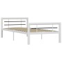 Schwarz-weißes Metallbettgestell 100x200 cm von vidaXL, Betten und Lattenroste - Ref: Foro24-284545, Preis: 112,18 €, Rabatt: %