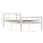 Schwarz-weißes Metallbettgestell 100x200 cm von vidaXL, Betten und Lattenroste - Ref: Foro24-284545, Preis: 112,18 €, Rabatt: %