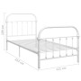 Bettgestell aus weißem Metall, 100 x 200 cm von vidaXL, Betten und Lattenroste - Ref: Foro24-284493, Preis: 77,43 €, Rabatt: %