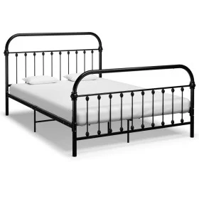 Black metal bed frame 120x200 cm by vidaXL, Beds and slatted bases - Ref: Foro24-284500, Price: 148,18 €, Discount: %
