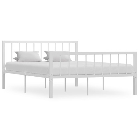 Bettgestell aus weißem Metall, 140 x 200 cm von vidaXL, Betten und Lattenroste - Ref: Foro24-284565, Preis: 132,37 €, Rabatt: %