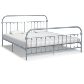 Estructura de cama de metal gris 180x200 cm de vidaXL, Camas y somieres - Ref: Foro24-284509, Precio: 114,94 €, Descuento: %