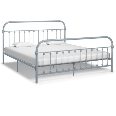 Estructura de cama de metal gris 180x200 cm de vidaXL, Camas y somieres - Ref: Foro24-284509, Precio: 114,10 €, Descuento: %
