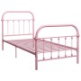 Rosa Metallbettgestell 90x200 cm von vidaXL, Betten und Lattenroste - Ref: Foro24-284510, Preis: 126,34 €, Rabatt: %