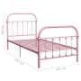 Rosa Metallbettgestell 90x200 cm von vidaXL, Betten und Lattenroste - Ref: Foro24-284510, Preis: 126,34 €, Rabatt: %