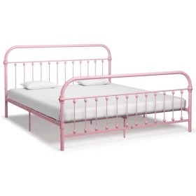 Pink metal bed frame 180x200 cm by vidaXL, Beds and slatted bases - Ref: Foro24-284515, Price: 180,86 €, Discount: %