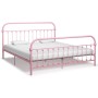 Estructura de cama de metal rosa 180x200 cm de vidaXL, Camas y somieres - Ref: Foro24-284515, Precio: 183,45 €, Descuento: %