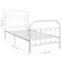 Bettgestell aus weißem Metall, 90 x 200 cm von vidaXL, Betten und Lattenroste - Ref: Foro24-284492, Preis: 78,02 €, Rabatt: %