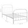 Bettgestell aus weißem Metall, 90 x 200 cm von vidaXL, Betten und Lattenroste - Ref: Foro24-284492, Preis: 78,89 €, Rabatt: %