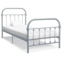Gray metal bed frame 100x200 cm by vidaXL, Beds and slatted bases - Ref: Foro24-284505, Price: 77,55 €, Discount: %