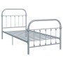 Gray metal bed frame 100x200 cm by vidaXL, Beds and slatted bases - Ref: Foro24-284505, Price: 77,55 €, Discount: %