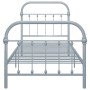 Gray metal bed frame 100x200 cm by vidaXL, Beds and slatted bases - Ref: Foro24-284505, Price: 77,55 €, Discount: %
