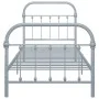 Gray metal bed frame 100x200 cm by vidaXL, Beds and slatted bases - Ref: Foro24-284505, Price: 76,86 €, Discount: %