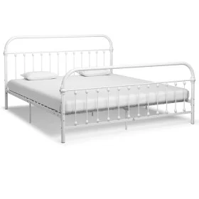 White metal bed frame 180x200 cm by vidaXL, Beds and slatted bases - Ref: Foro24-284497, Price: 127,33 €, Discount: %