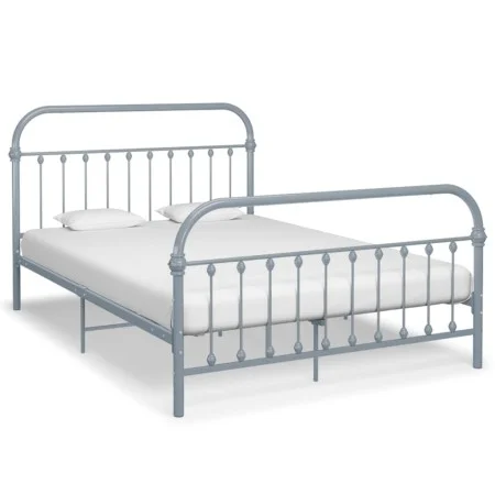 Gray metal bed frame 140x200 cm by vidaXL, Beds and slatted bases - Ref: Foro24-284507, Price: 99,14 €, Discount: %