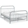 Gray metal bed frame 140x200 cm by vidaXL, Beds and slatted bases - Ref: Foro24-284507, Price: 99,14 €, Discount: %