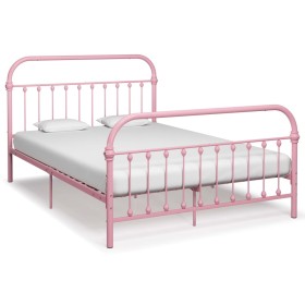 Rosa Metallbettgestell 160x200 cm von vidaXL, Betten und Lattenroste - Ref: Foro24-284514, Preis: 150,96 €, Rabatt: %