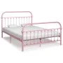 Pink metal bed frame 160x200 cm by vidaXL, Beds and slatted bases - Ref: Foro24-284514, Price: 149,07 €, Discount: %
