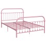 Estructura de cama de metal rosa 160x200 cm de vidaXL, Camas y somieres - Ref: Foro24-284514, Precio: 145,42 €, Descuento: %