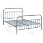 Estructura de cama de metal gris 140x200 cm de vidaXL, Camas y somieres - Ref: Foro24-284507, Precio: 99,44 €, Descuento: %