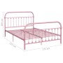 Estructura de cama de metal rosa 160x200 cm de vidaXL, Camas y somieres - Ref: Foro24-284514, Precio: 145,42 €, Descuento: %