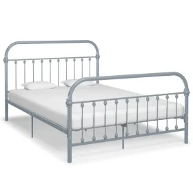 Gray metal bed frame 160x200 cm by vidaXL, Beds and slatted bases - Ref: Foro24-284508, Price: 108,68 €, Discount: %