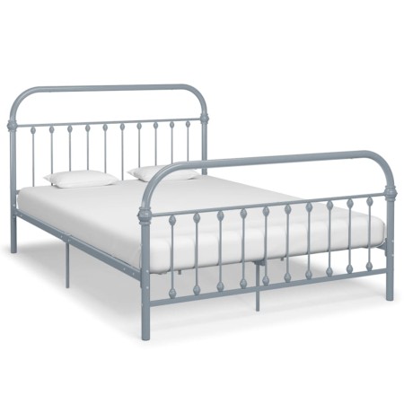 Estructura de cama de metal gris 160x200 cm de vidaXL, Camas y somieres - Ref: Foro24-284508, Precio: 110,03 €, Descuento: %