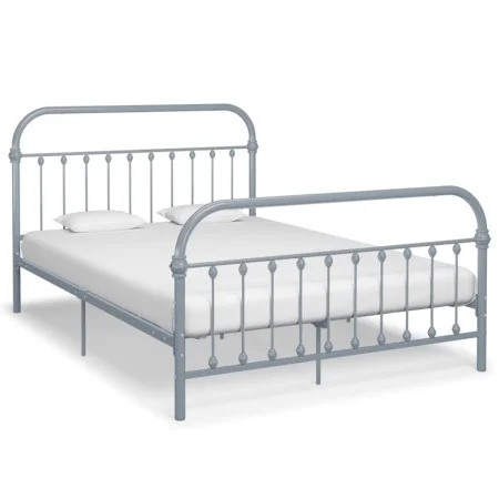 Estructura de cama de metal gris 160x200 cm de vidaXL, Camas y somieres - Ref: Foro24-284508, Precio: 108,68 €, Descuento: %