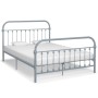 Estructura de cama de metal gris 160x200 cm de vidaXL, Camas y somieres - Ref: Foro24-284508, Precio: 110,03 €, Descuento: %