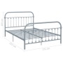 Estructura de cama de metal gris 160x200 cm de vidaXL, Camas y somieres - Ref: Foro24-284508, Precio: 110,03 €, Descuento: %