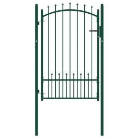 Fence gate with green steel spikes 100x150 cm by vidaXL, garden gates - Ref: Foro24-146395, Price: 191,77 €, Discount: %