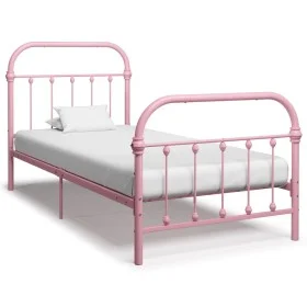 Rosa Metallbettgestell 100x200 cm von vidaXL, Betten und Lattenroste - Ref: Foro24-284511, Preis: 112,97 €, Rabatt: %