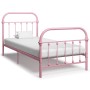 Estructura de cama metal rosa 100x200 cm de vidaXL, Camas y somieres - Ref: Foro24-284511, Precio: 113,95 €, Descuento: %