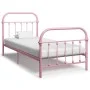 Estructura de cama metal rosa 100x200 cm de vidaXL, Camas y somieres - Ref: Foro24-284511, Precio: 112,46 €, Descuento: %
