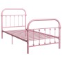 Estructura de cama metal rosa 100x200 cm de vidaXL, Camas y somieres - Ref: Foro24-284511, Precio: 113,95 €, Descuento: %