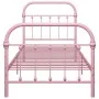 Pink metal bed frame 100x200 cm by vidaXL, Beds and slatted bases - Ref: Foro24-284511, Price: 114,03 €, Discount: %