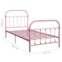 Pink metal bed frame 100x200 cm by vidaXL, Beds and slatted bases - Ref: Foro24-284511, Price: 114,03 €, Discount: %